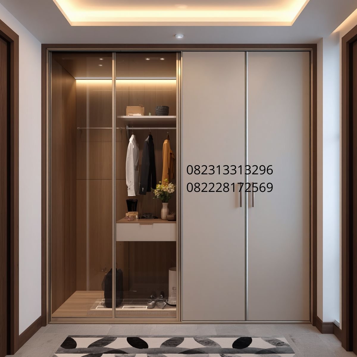wardrobe minimalis pintu ayun