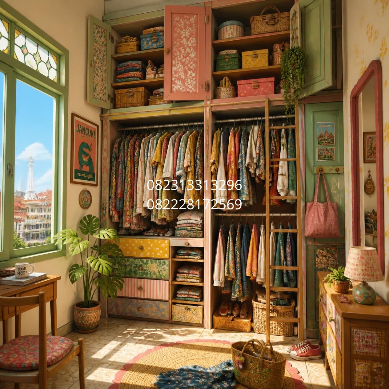 wardrobe custom tinggi plafon