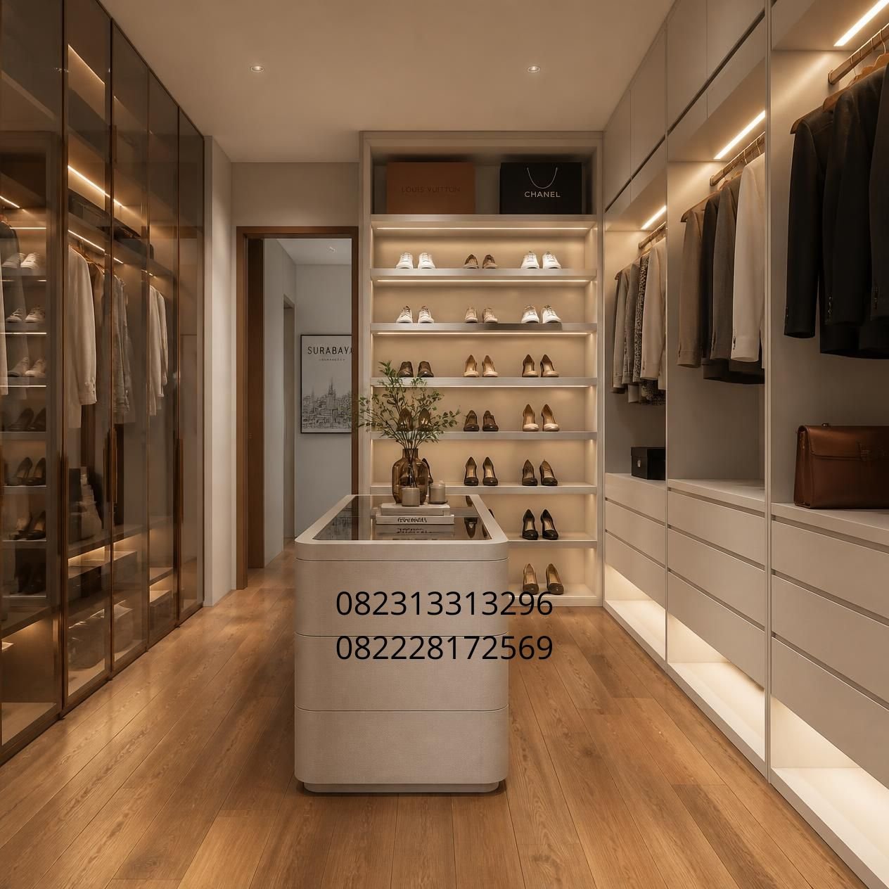 lemari walk in closet custom
