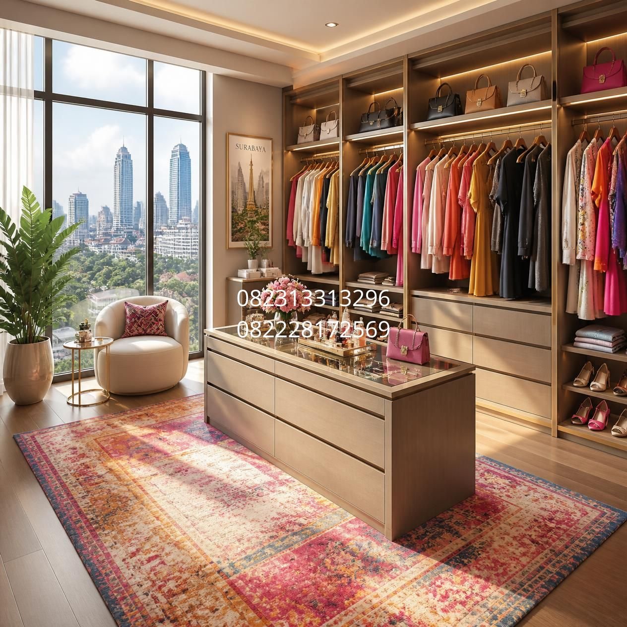 lemari walk in closet custom