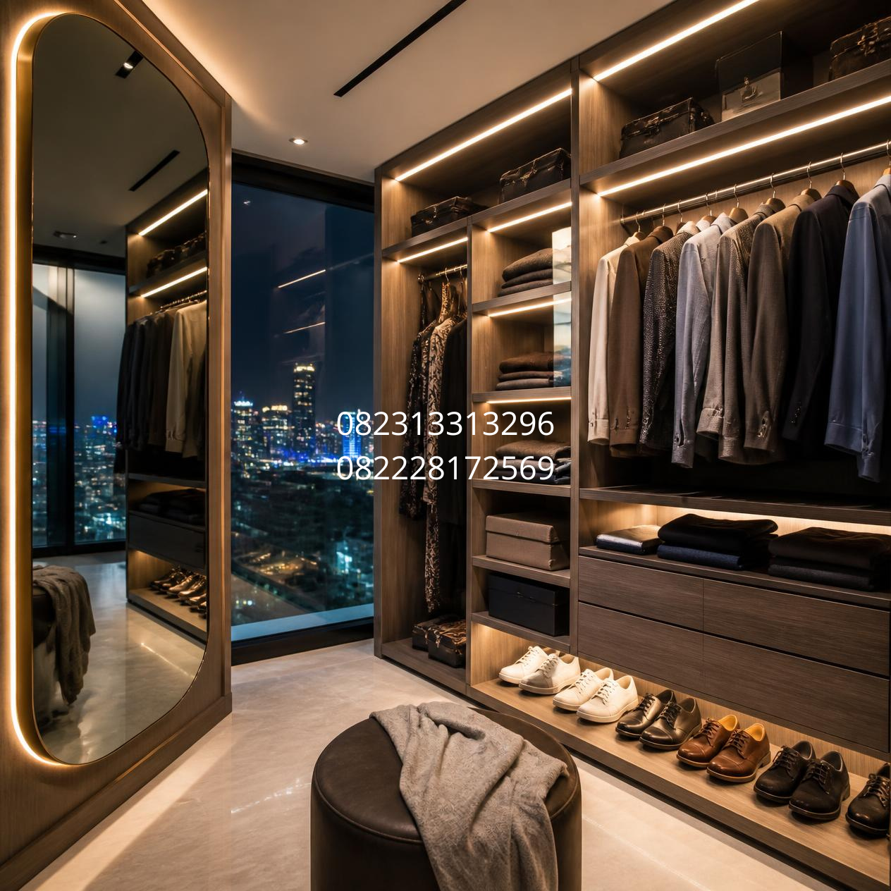 desain walk in closet minimalis