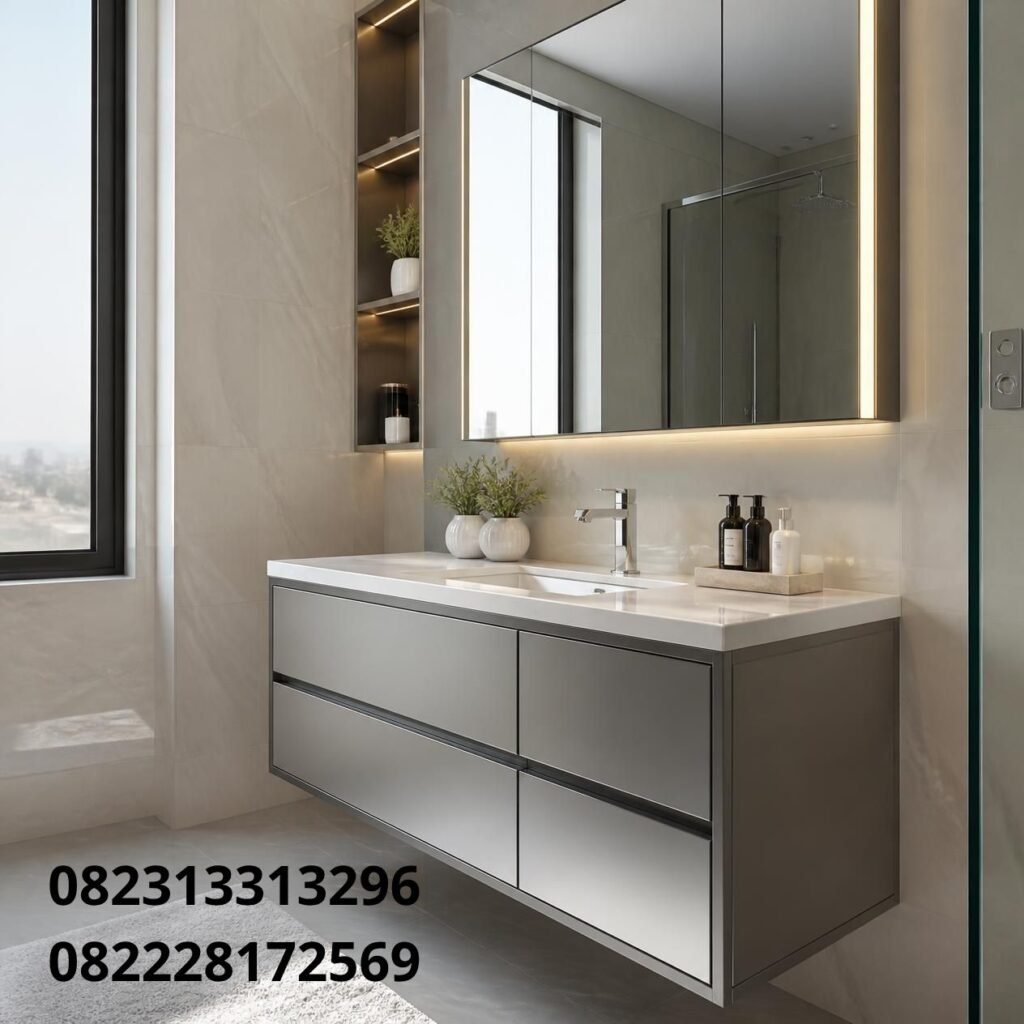 Meja vanity kamar mandi aluminium Surabaya