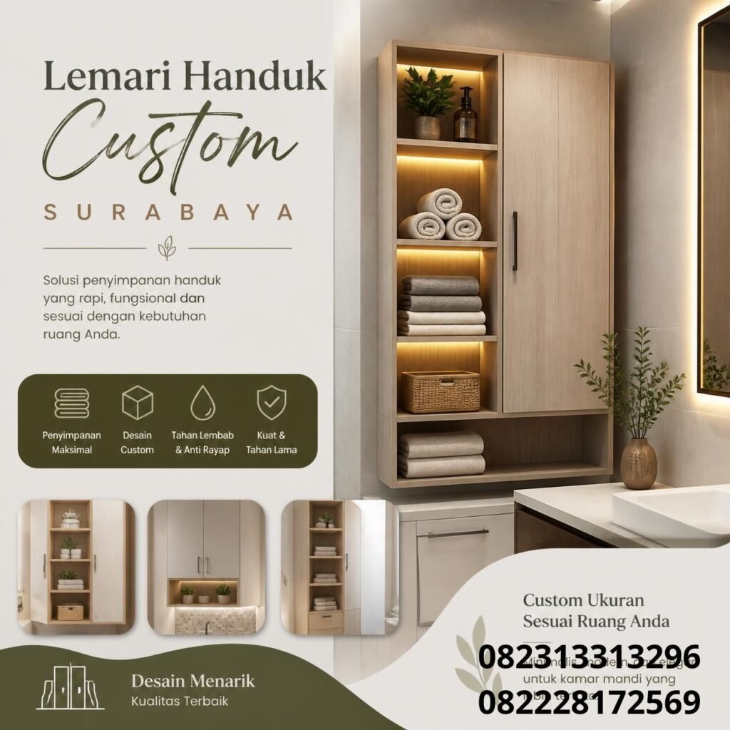 Harga lemari handuk custom Surabaya