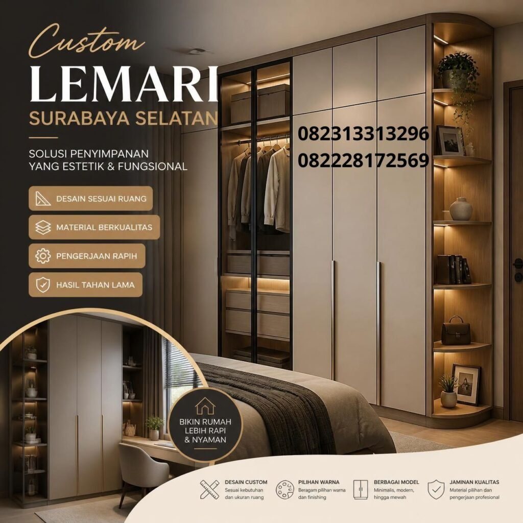 Jasa Lemari Custom Surabaya Selatan