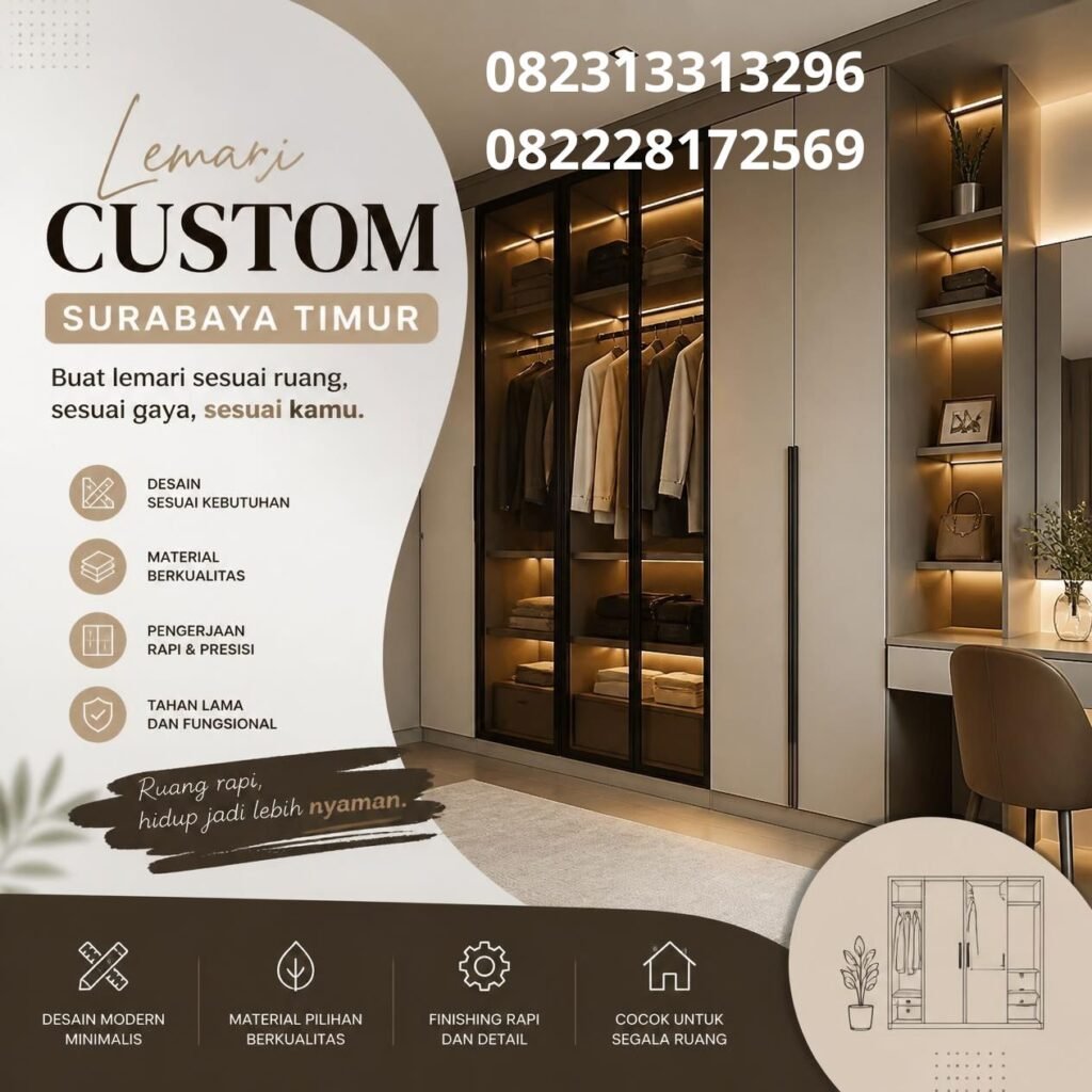 Jasa Lemari Custom Surabaya Timur