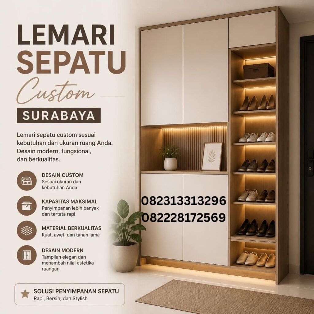 Jasa Lemari Sepatu Custom Surabaya
