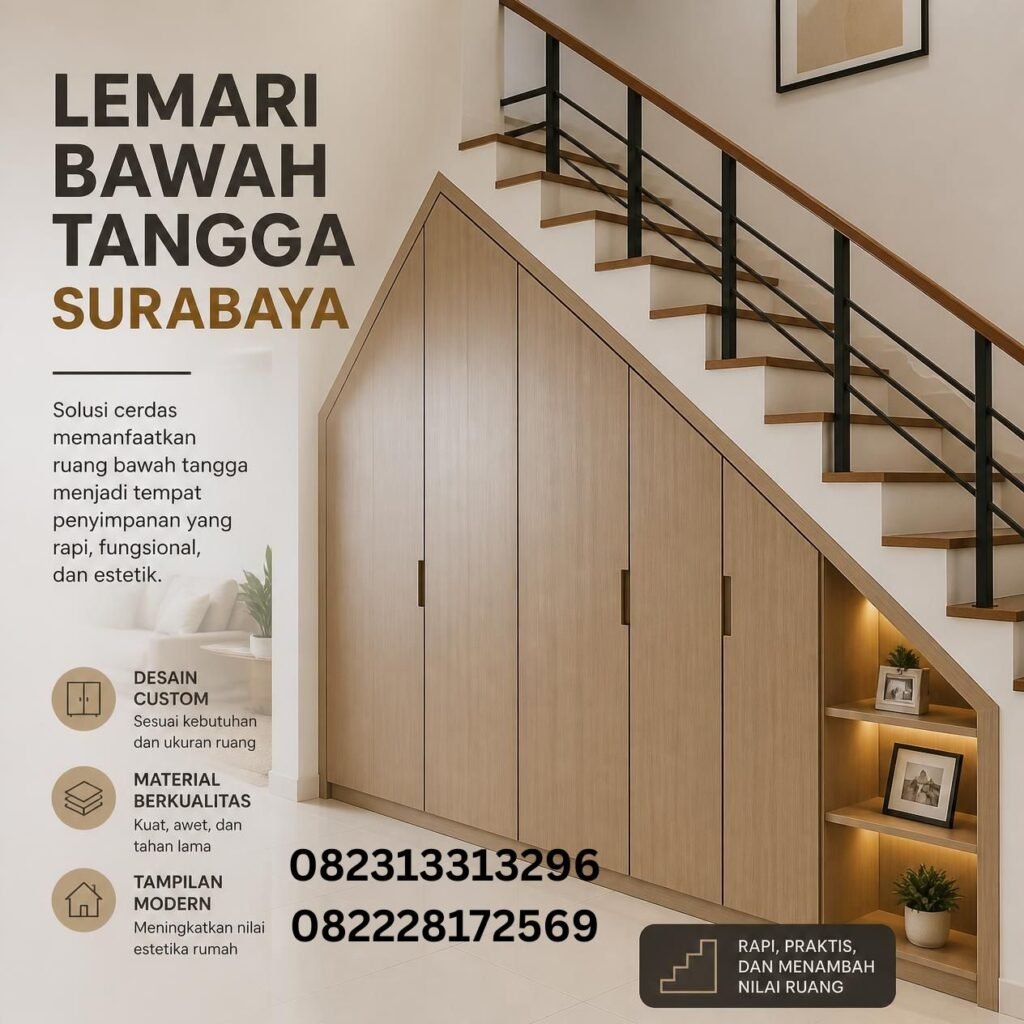 Lemari Bawah Tangga Custom Surabaya
