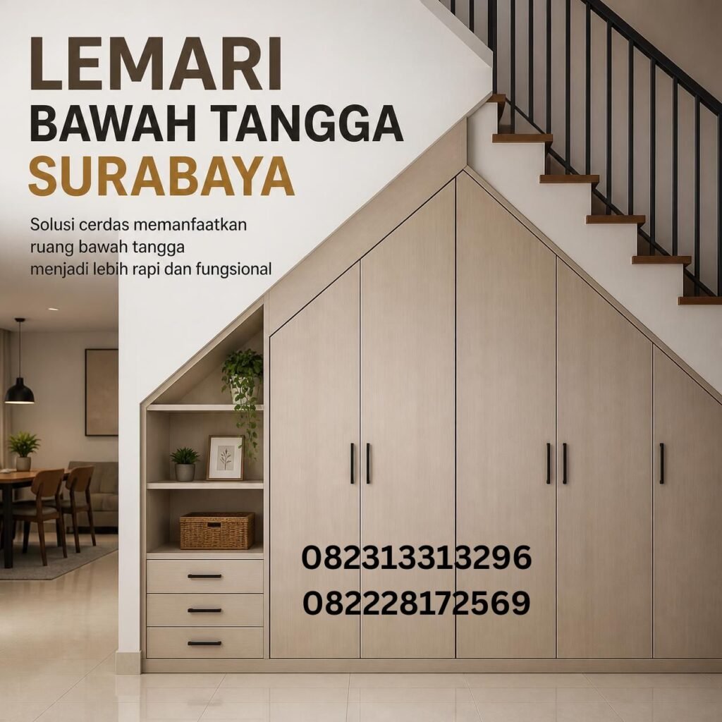 Lemari Bawah Tangga Minimalis Surabaya