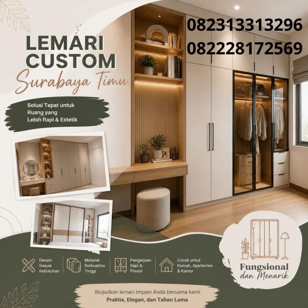 Lemari Custom HPL Surabaya Timur