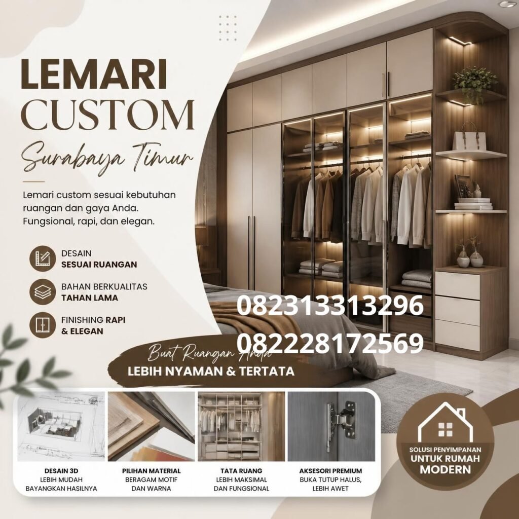 Lemari Custom Minimalis Surabaya Timur