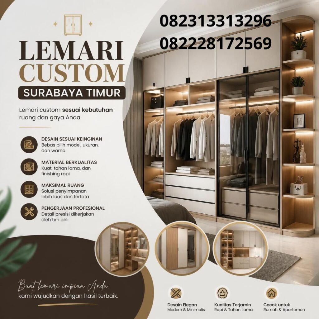 Lemari Custom Modern Surabaya Timur