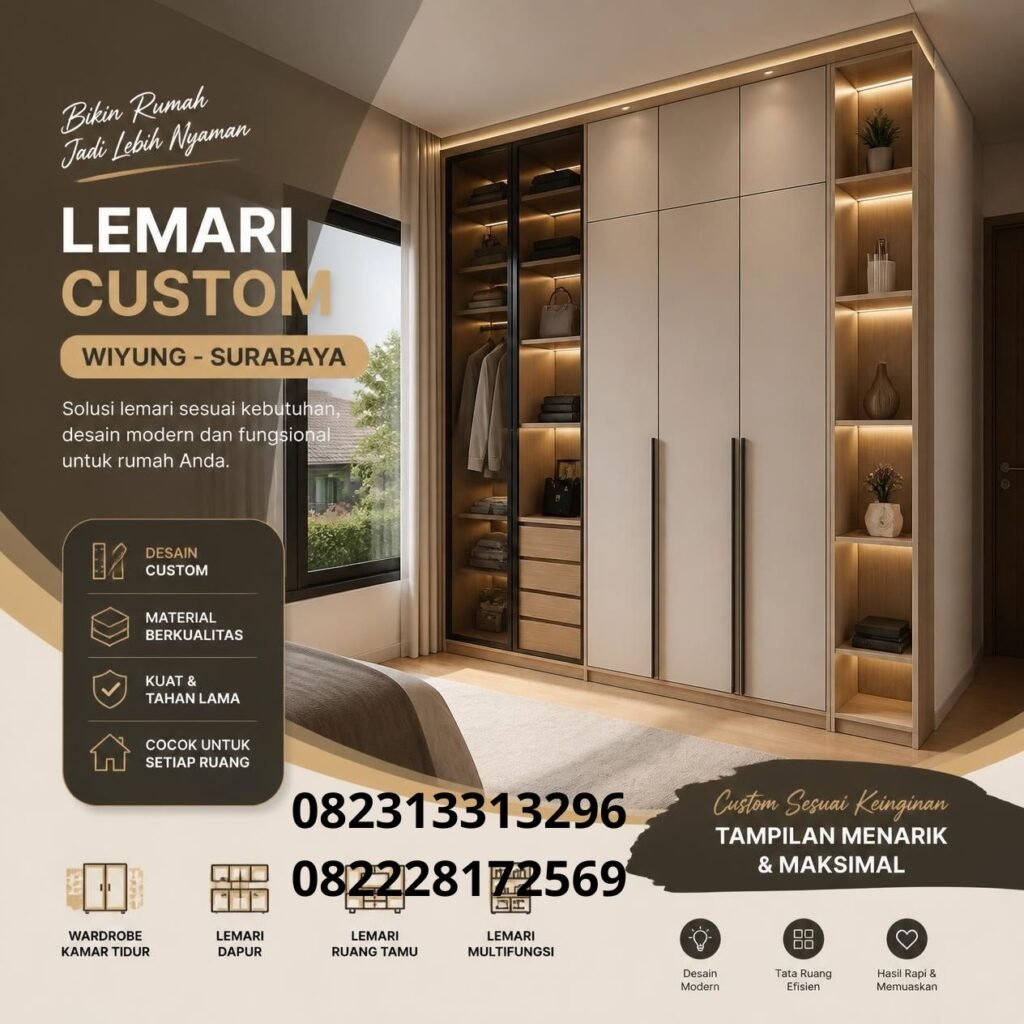 Lemari Pakaian Custom Wiyung