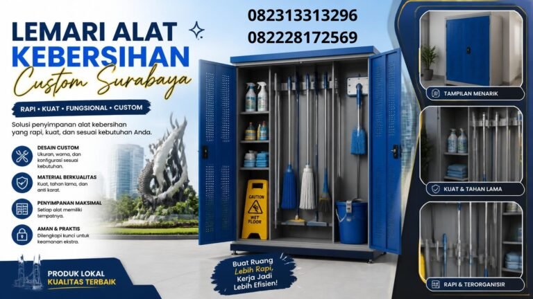 Lemari alat kebersihan custom Surabaya