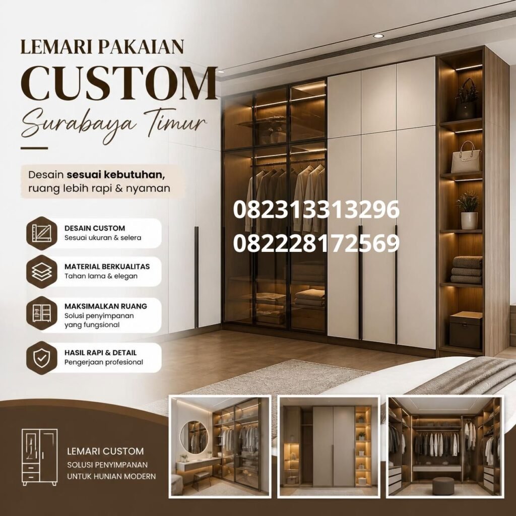 Lemari pakaian custom minimalis