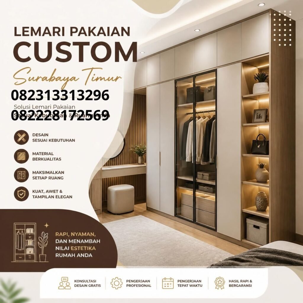 Lemari pakaian custom modern