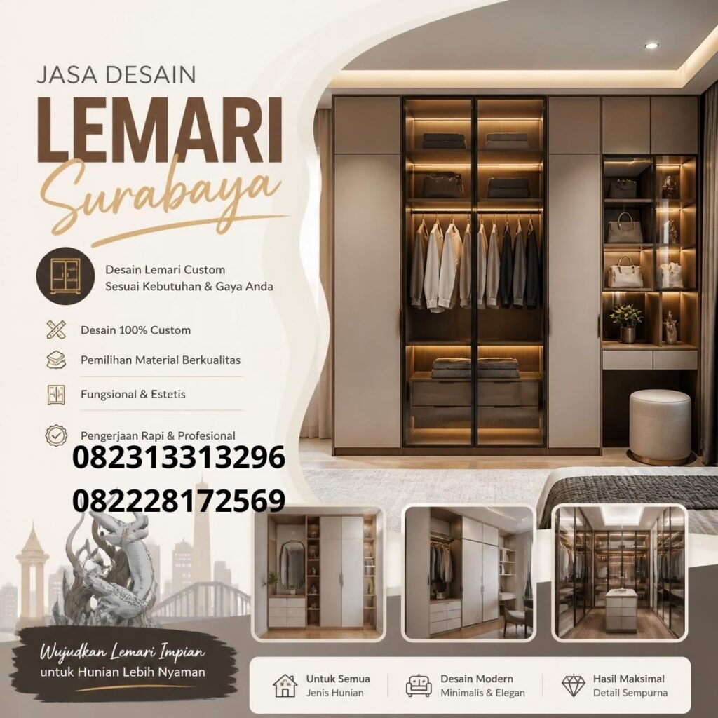 Desain lemari custom Surabaya