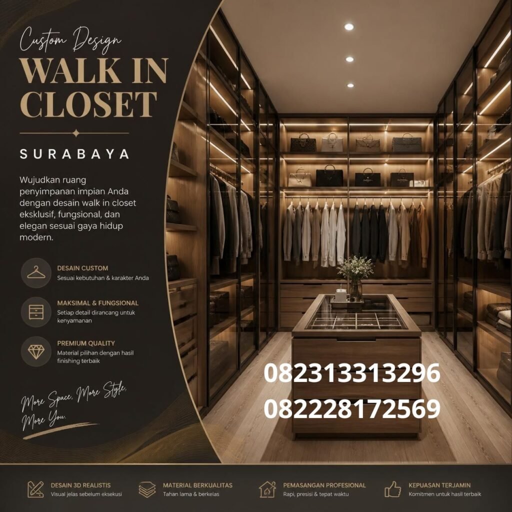 Desain walk in closet Surabaya
