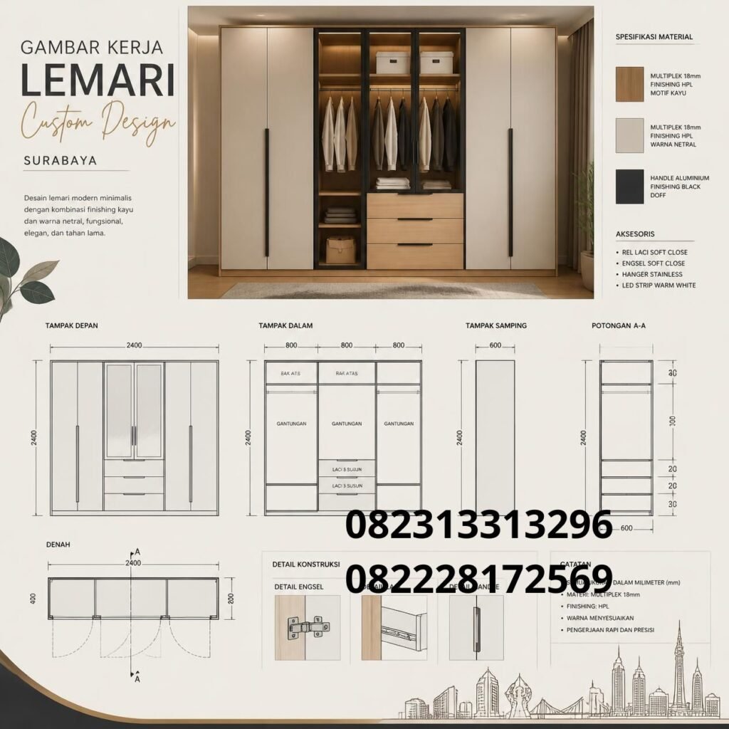 Jasa Desain Lemari Pakaian Surabaya