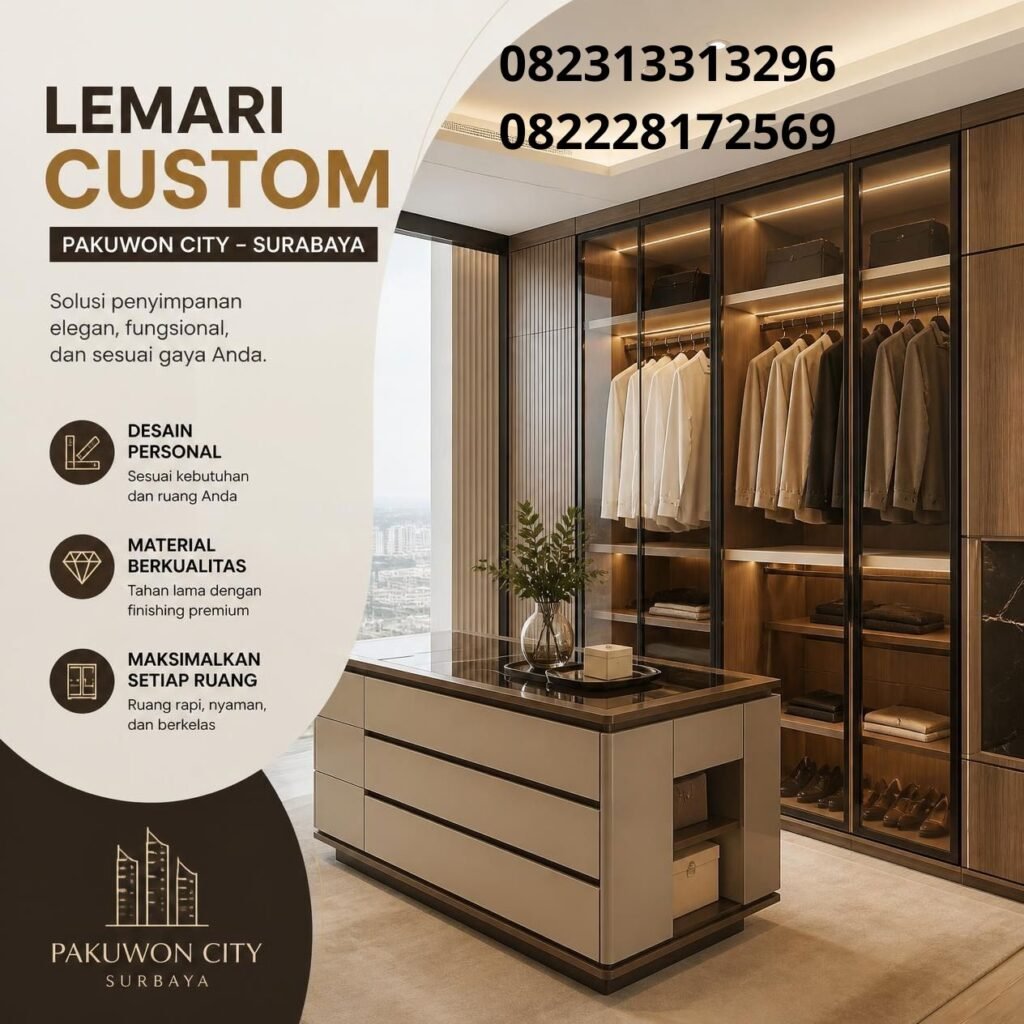 Lemari minimalis custom Surabaya (2)